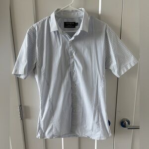 Topman Muscle Fit Striped Dress Shirt